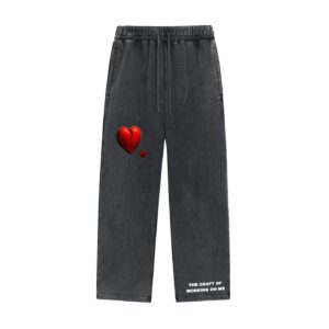 “WORKING ON ME” Snow Wash Heavyweight Sweatpants