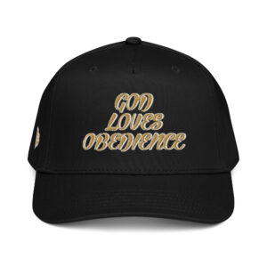 "GOD LOVES OBEDIENCE" 5 Panel Cap (GOLD FONT)