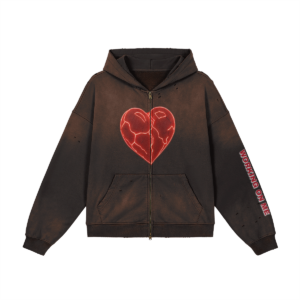 W.O.M RED HEART (NEON) ZIP HOODIE