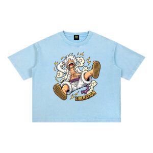 CG Apparel x ONE PIECE | Sun God "LIBERATION" Mineral Wash Boxy Cotton T-Shirt