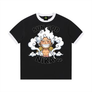 CG Apparel x ONE PIECE | Sun God Nika/Gear 5 (Contrast Edge Ribbed Crewneck T-Shirt)