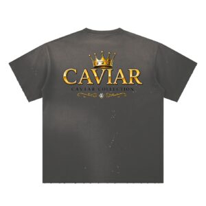CG APPAREL "CAVIAR" Crown Hand-Frayed Sunfade Paint Splatter T-Shirt