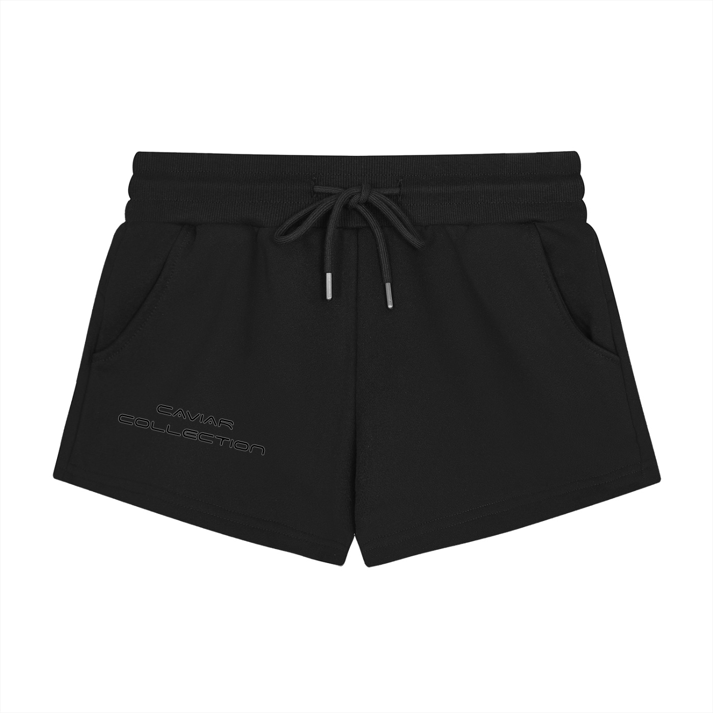 CG APPAREL BLACK "CAVIAR COLLECTION" Women's Drawstring Shorts - Image 2