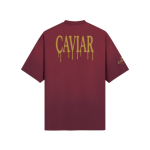 CG APPAREL "CAVIAR" Gold Glitter Oversized Sun Faded Distressed T-shir