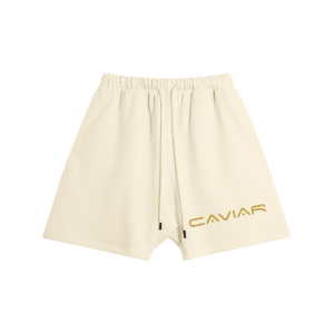 CG APPAREL Gold Sparkle "CAVIAR" Oversized Brushed Fleece Short