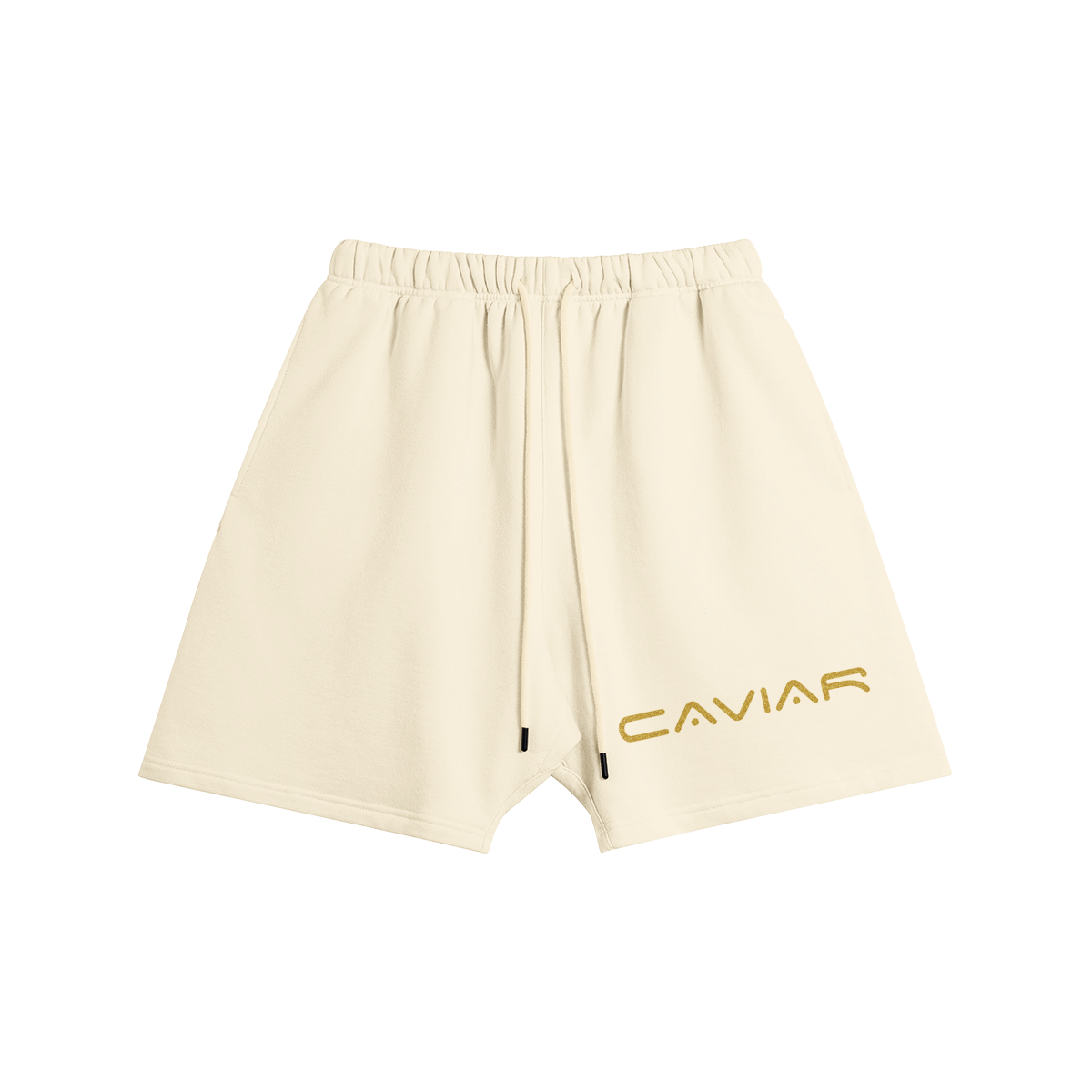 CG APPAREL Gold Sparkle "CAVIAR" Oversized Brushed Fleece Short