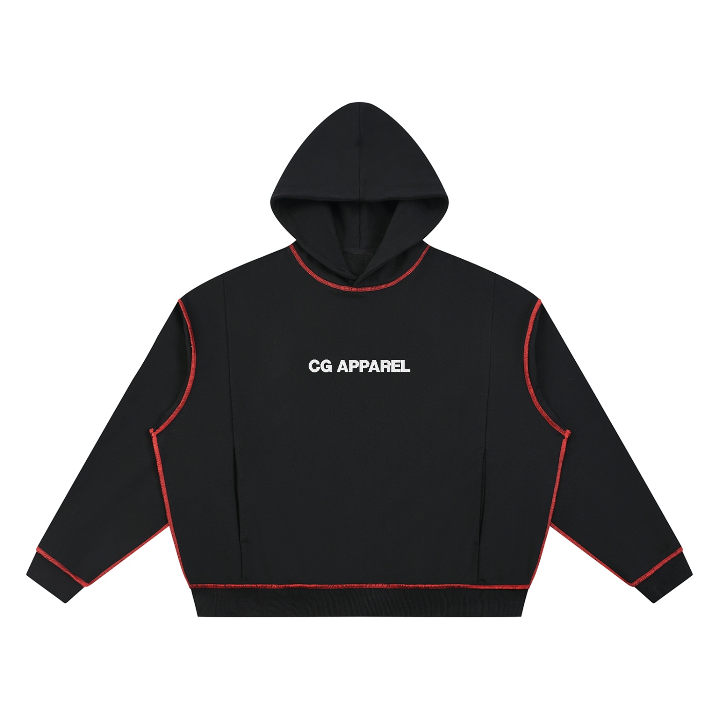 CG Apparel Embroidered Unisex Boxy Heavyweight Topstitch Hoodie - Image 3