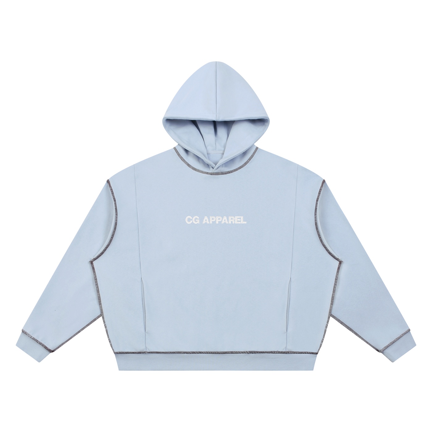 CG Apparel Embroidered Unisex Boxy Heavyweight Topstitch Hoodie - Image 5